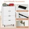 White Buffet Cabinet Storage with 2 Drawers Doors Raised Metal Legs